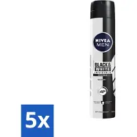 Nivea - Homme - Déodorant - Spray - Black & White Invisible Original - 150 ml - paquet économique - 5 pièces