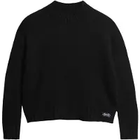 Superdry Femme Pull à col Cheminée Essential Noir Taille: 42