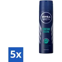 Nivea Men Déodorant Spray - Fresh Ocean - 48 heures d'efficacité - 150 ml - Pack avantage - 5 pièces