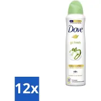 Dove - Déodorant - Go Fresh Concombre & Thé vert - Parfum frais et bienfaisant - 250 ml - Pack avantage - 12 pièces