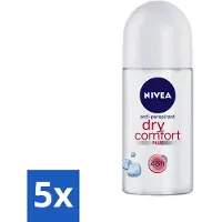 Nivea - Déodorant - Roller - Dry Comfort - efficacité 48h - 50 ml - pack avantage - 5 pièces