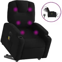 vidaXL Fauteuil de massage électrique avec releveur Noir Tissu