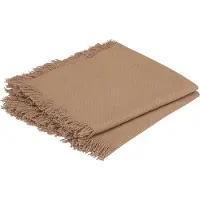 Atmosphera Serviette De Table À Franges X 2 Coton Lin 40x40 Cm