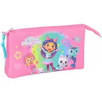 Safta | Sac à dos scolaire à trois compartiments - Chaton Gabi - 22 x 12 x 3 cm - Stylé et fonctionnel