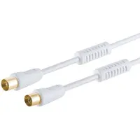 S-Impuls Câble D'antenne Tv 100db Doré M/f Ferrite, Blanc, 10,0m
