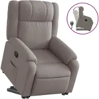 vidaXL Fauteuil relax avec releveur Taupe Tissu