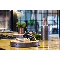 Kitchencraft Industrial Kitchen Cutting Board - Planche à découper en bois 36 x 5 centimètres en bois de manguier rond - Marron