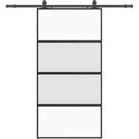 vidaXL Porte coulissante avec ferrure noire 102,5x205 cm verre trempé
