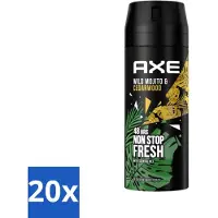Axe Déodorant corporel Green Mojito + Bois de cèdre 150 ml - Pack économique - 20 pièces