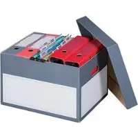 Smartboxpro Boîte d'archives/de transport S, grise, avec couvercle Stlp (A4)