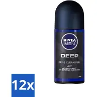 Nivea - Déodorant à bille - Hommes - Action profonde - 48 heures - 50 ml - Pack avantage - 12 pièces