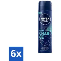 Nivea - Homme - Déodorant - Spray - Ultra Charge - 150 ml - Pack avantage - 6 pièces