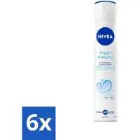 Nivea - Déodorant spray - Hommes - Fresh Natural - 48 heures d'efficacité - 200 ml - Pack avantage - 6 pièces
