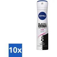 Nivea - Déodorant spray - Invisible Black & White - 48 heures de protection - 150 ml - Pack avantage - 10 pièces