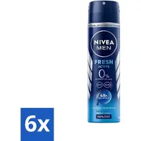 Nivea Men Déodorant Spray - Fresh Active - efficacité 48h - 150 ml - Pack avantage - 6 pièces