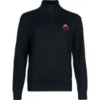 Sesame Street Pull tricoté de - Elmo - Sweat Col Camionneur - S - 3XL - pour Femme - noir - Taille L