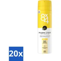 8x4 8 x 4 Déodorant en spray - Splashy Citrus - Déodorant - Parfum d'agrumes - 150 ml - paquet économique - 20 pièces