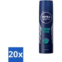 Nivea Men Déodorant Spray - Fresh Ocean - 48 heures d'efficacité - 150 ml - Pack avantage - 20 pièces