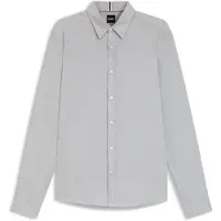 BOSS Chemise Regular en flanelle de coton mélangé