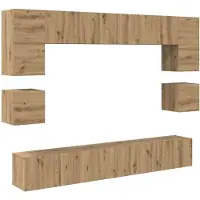 vidaXL Ensemble de meubles TV , 8 pièces, en bois stratifié imitation chêne artisanal