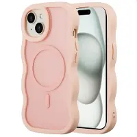 Selencia Coque arrière Wavy avec MagSafe Apple iPhone 15 - Soft Pink