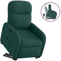 vidaXL Fauteuil relax avec releveur Vert foncé Tissu