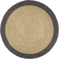 vidaXL Tapis fait à la main Jute avec bord gris foncé 240 cm