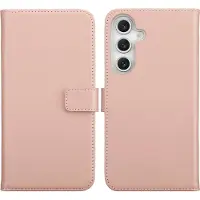 Selencia Étui portefeuille en cuir véritable pour Samsung Galaxy S25 FE - Dusty Pink