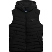 Superdry Homme Gilet Matelassé Fuji à Capuche Black Taille: M