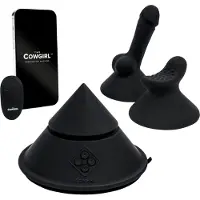 The Cowgirl Cone - machine sexuelle premium contrôlée par application - avec 2 embouts interchangeables, 20 modes de vibration (noir)