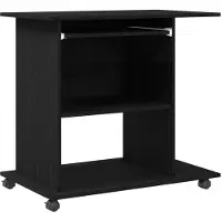 vidaXL Table d'ordinateur chêne noir 80x50x75 cm bois composite