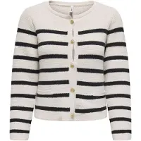 ONLY Cardigan 'ONLLaura' noir / blanc cassé