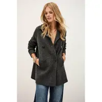 Ba&sh pour femme. 1H25VEST Cardigan Vesta gris foncé (36), Casuel, Laine