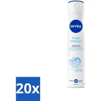 Nivea - Déodorant spray - Hommes - Fresh Natural - 48 heures d'efficacité - 200 ml - Pack avantage - 20 pièces