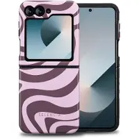 Selencia Coque arrière Vivid pour Samsung Galaxy Z Flip 6 / Flip 7 FE - Wavy Swirl Pink Plum