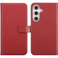Selencia Étui portefeuille en cuir véritable Samsung Galaxy S25 FE - Rouge