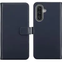 Selencia Étui portefeuille en cuir véritable pour Samsung Galaxy A18 (4G) / A17 (4G/5G) - Bleu