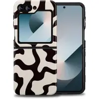 Selencia Coque arrière Vivid pour Samsung Galaxy Z Flip 6 / Flip 7 FE - Art Wave Black