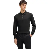 BOSS Polo à manches longues en coton interlock avec logo
