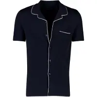 Schiesser Pyjama court bleu foncé / blanc