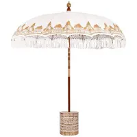 vidaXL Parasol balinais Crème 215 x 215 x 260 cm Coton et bois massif