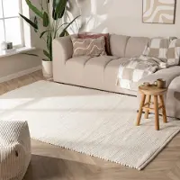 NATURL. Tapis en laine - Feline Blanc | 280x380 cm | Rectangulaire | Tissage plat