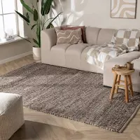 NATURL. Tapis en laine - Feline Marron/Chiné | 160x230 cm | Rectangulaire | Tissage plat