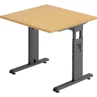 Hjh OFFICE PRO Bureau C-Fuss 80x80cm hêtre/graphite