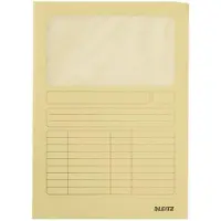 Leitz Présentoir, DIN A4, en carton, avec fenêtre, jaune 160 g/m², dessus avec impression inscriptible (A4, 100x)