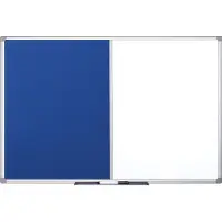 BI-Office Tableau blanc MAYA KOMBI 90,0 x 60,0 cm textile bleu (90 x 60 cm)