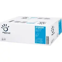 Papernet Essuie-mains en papier Papernet 412009 2lg. Z 22x24cm ws 20x200 fls/paquet. (412009), Essuie-tout, Blanc