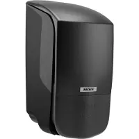 Katrin Inclusive Distributeur de savon plastique 500 ml noir avec fonction de fermeture et écriture braille