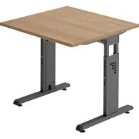 Hjh OFFICE PRO Bureau C-Fuss 80x80cm noyer/graphite