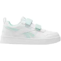 Reebok Fille Royal Prime 2.0 Deux Sangles Velcro Baskets Blanc/Blanc/Glitch Aqua